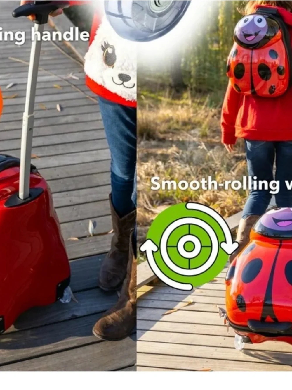 Travel buddies Kids Red Ladybug Rolling Suitcase & Backpack Set
